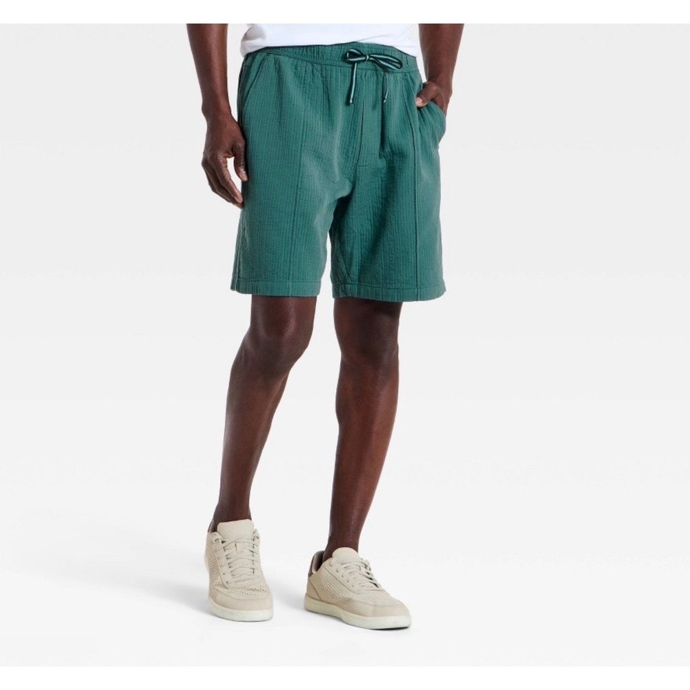 Houston White Target Mens Gauze Shorts Green‎ Elastic Waist Drawstring Casual XL